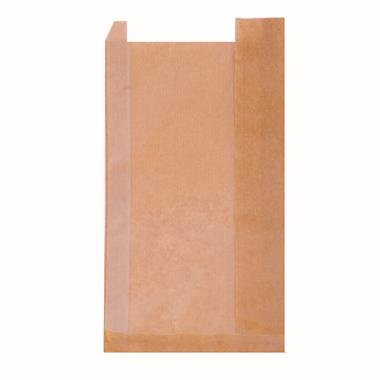Torba papierowa z okienkiem brązowa 16x7,5/8x28cm  (op. 1000 szt.) KAT